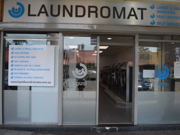 Shop front of Liquid Laundromat Emerton