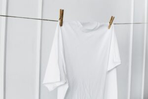 Air drying a white t-shirt