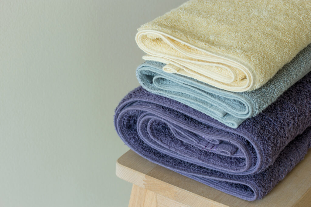 Freshly washed and dried folded towels