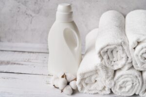 Oxygen bleach with folded white towels