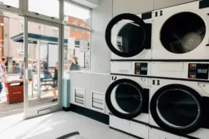 laundromats washing machine and store view