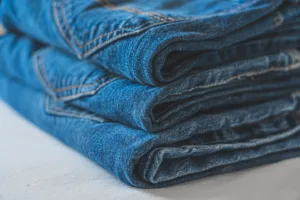 blue jeans folded properly after clean